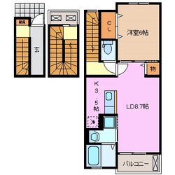 益生駅 徒歩20分 3階の物件間取画像